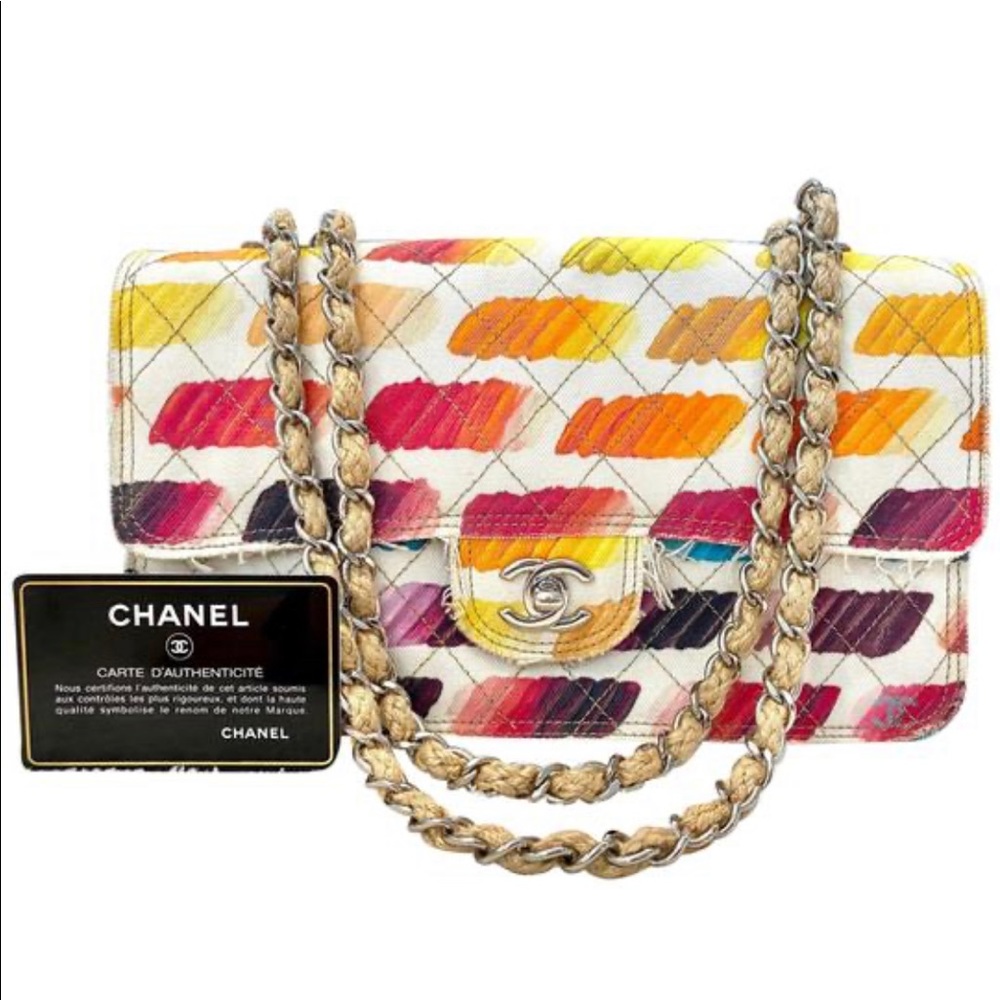 CHANEL LIMITED Edition Colorama Watercolor Quilted Canvas Single Flap Bag